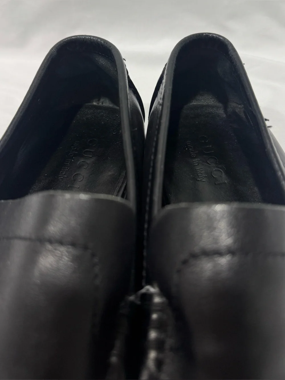 Gucci Black Leather Driving Loafers Men’s 10.5D Made in Italy